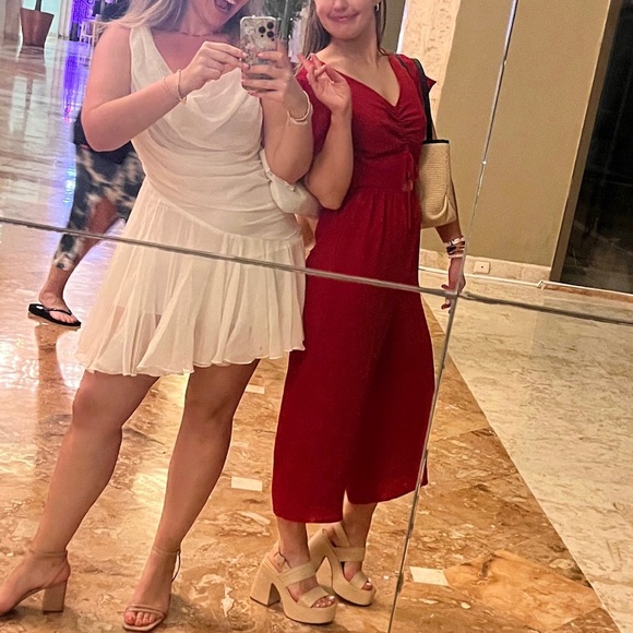 ASOS Drape Mini Dress in White - Picture 2 of 4